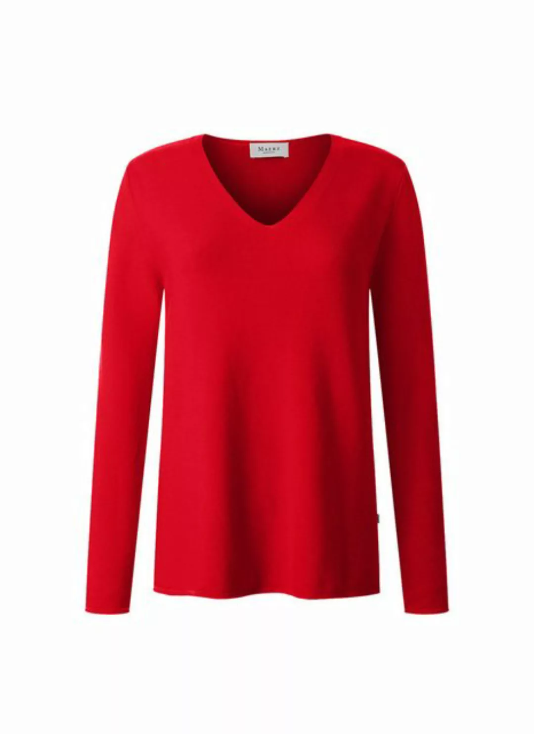 MAERZ Muenchen Wollpullover Pullover V-Ausschnitt 1/1 Arm Lychee Red günstig online kaufen