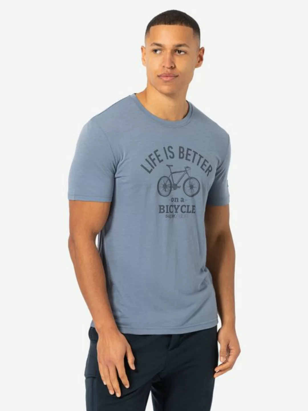 SUPER.NATURAL T-Shirt für Herren aus Merino M BETTER BIKE TEE mit coolem Fa günstig online kaufen