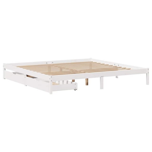 vidaXL Bett, Massivholzbett ohne Matratze Weiß 200x200 cm Kiefernholz günstig online kaufen