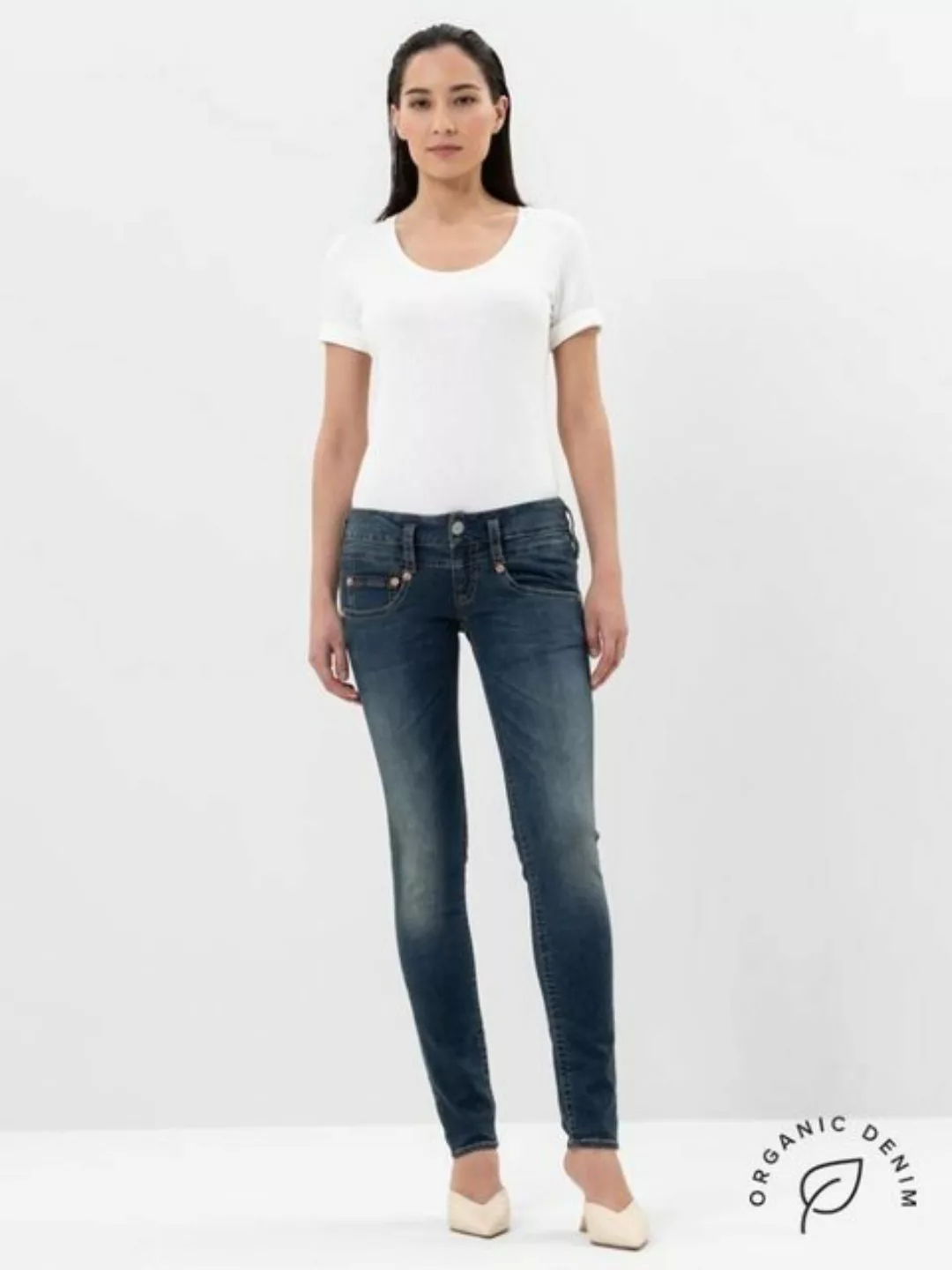 Herrlicher Slim-fit-Jeans Pitch Slim Jeans aus Bio-Baumwolle Used Look, aus günstig online kaufen