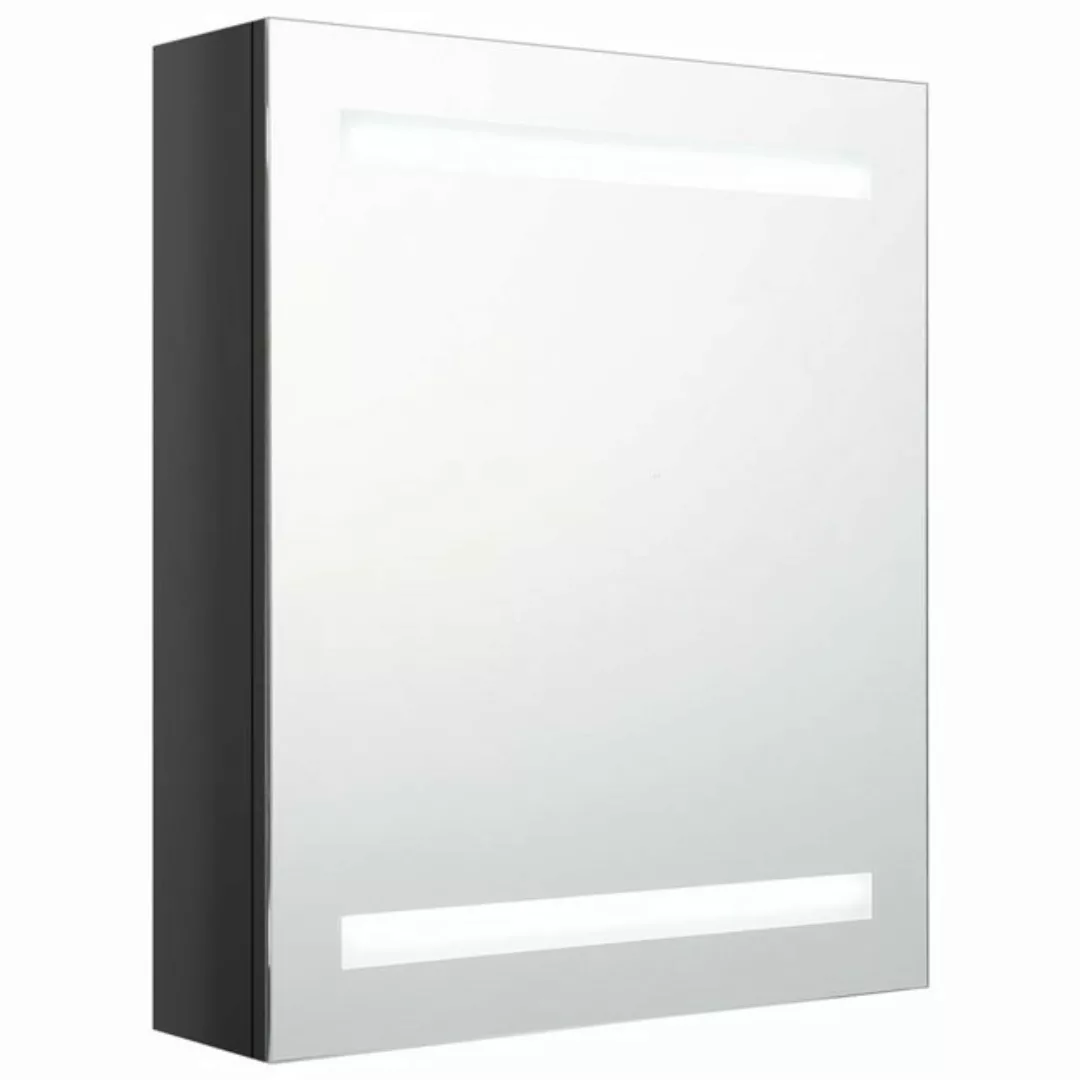 vidaXL Badezimmerspiegelschrank LED-Bad-Spiegelschrank Glänzendes Schwarz 5 günstig online kaufen