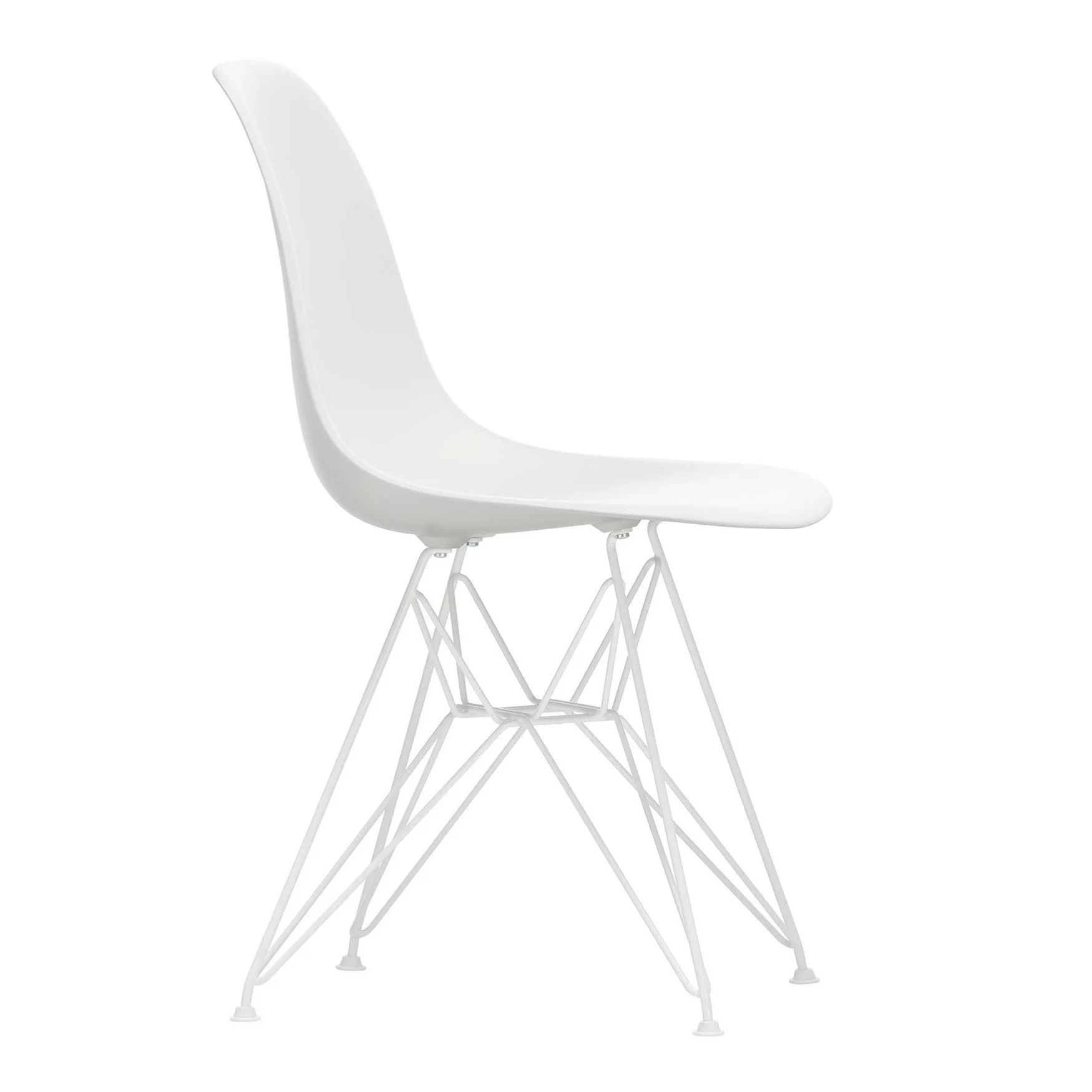 Vitra - Eames Plastic Side Chair DSR Gestell weiß - weiß/Sitzschale Polypro günstig online kaufen