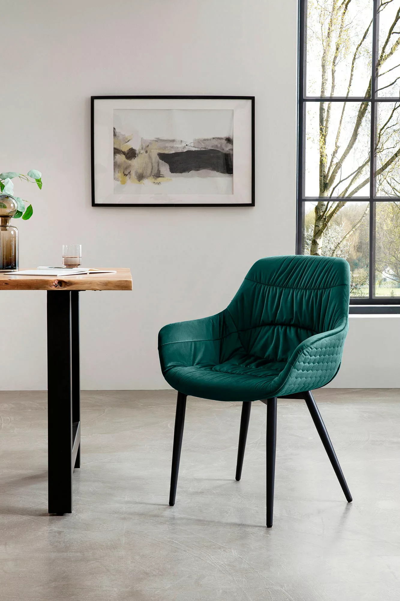 SalesFever Armlehnstuhl, Samt-Polyester, 2-fach gesteppt günstig online kaufen