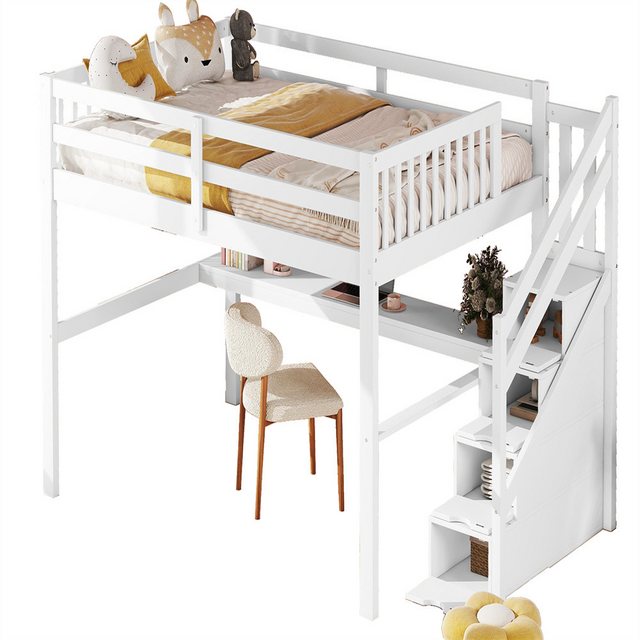 XDeer Jugendbett 140x 200 Kinderhochbett mit Stauraumschubladen, und Unterb günstig online kaufen