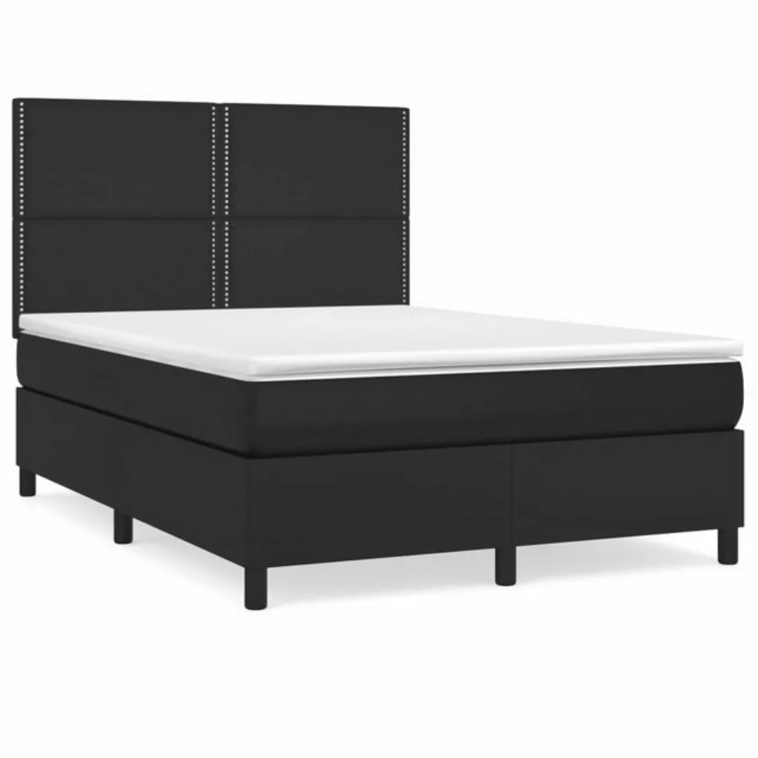 vidaXL Boxspringbett Bett Boxspringbett mit Matratze Kunstleder (140 x 200 günstig online kaufen