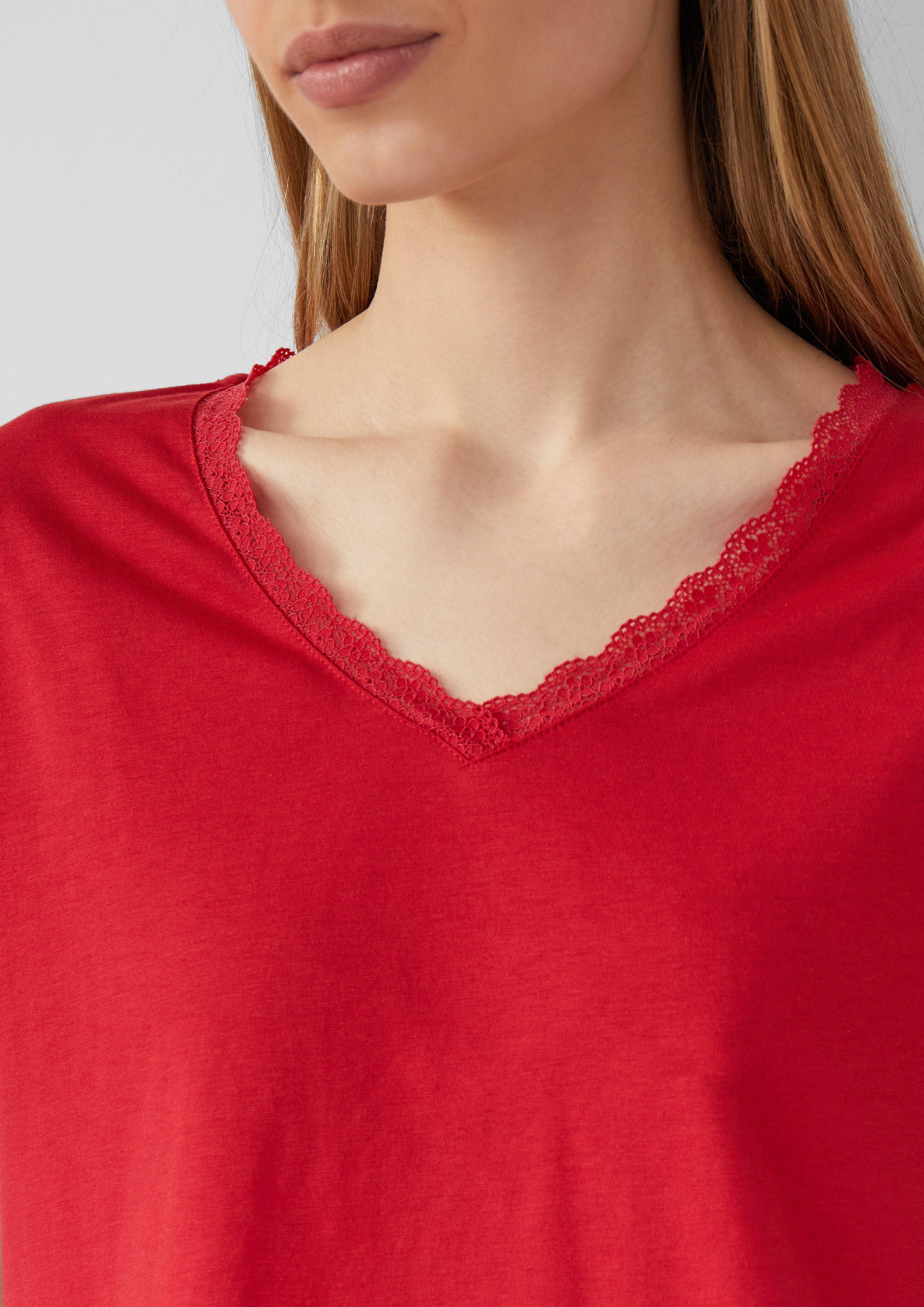 s.Oliver Shirttop T-Shirt mit Spitze aus günstig online kaufen