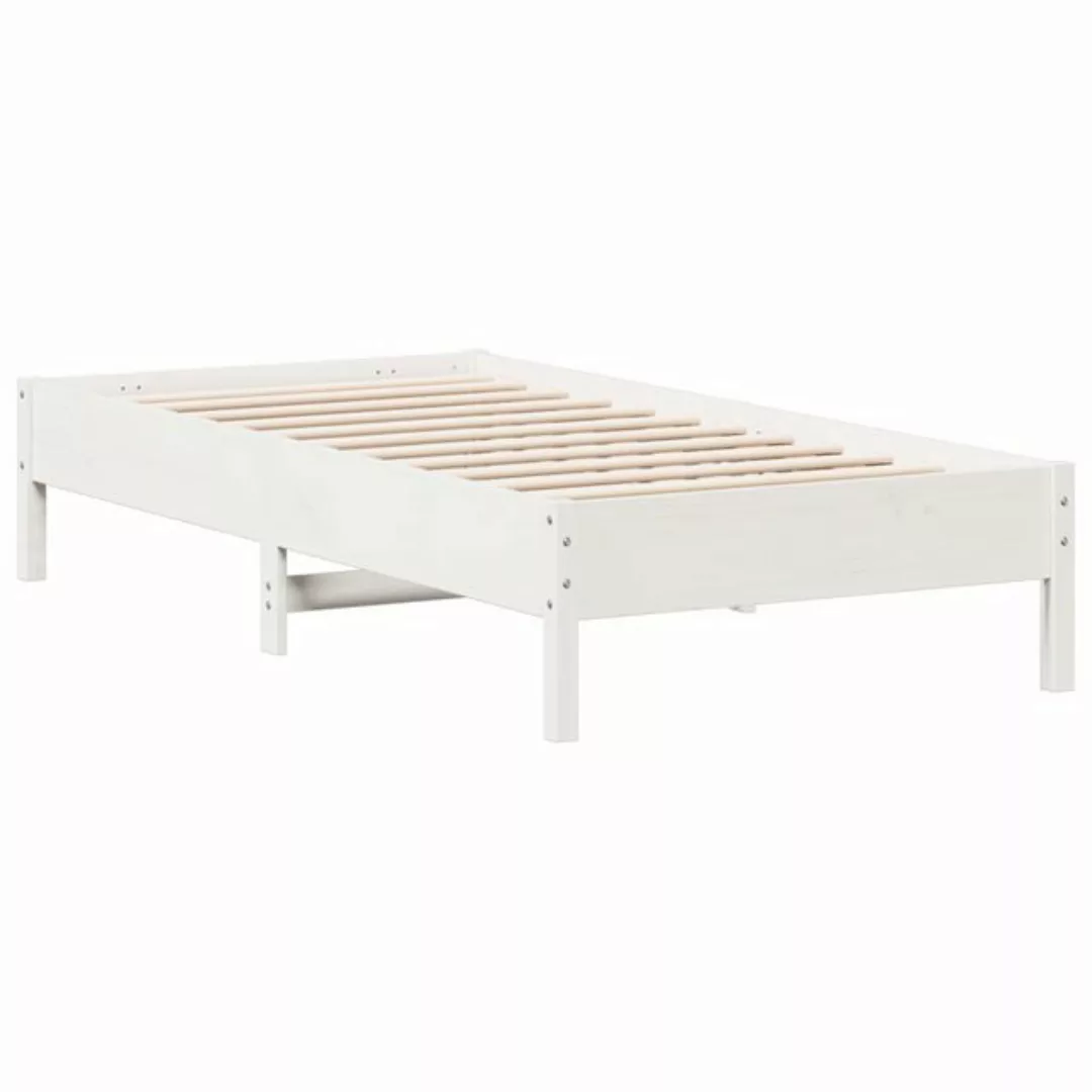 vidaXL Bettgestell Massivholzbett Weiß 90x190 cm Kiefer Bett Bettgestell günstig online kaufen