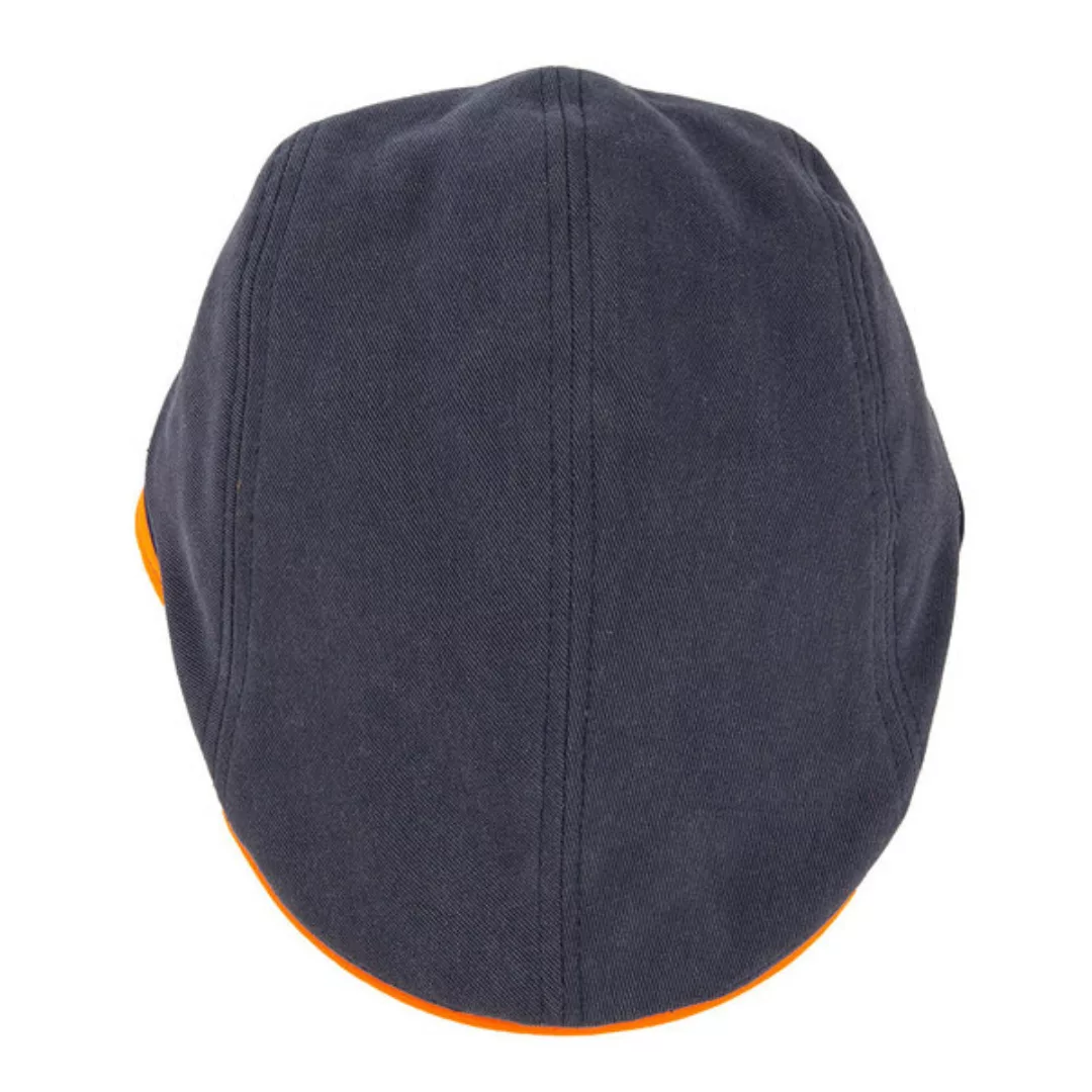 Flatcap "Geselle" Aus Arbeitskleidung - Dunkelblau-orange günstig online kaufen