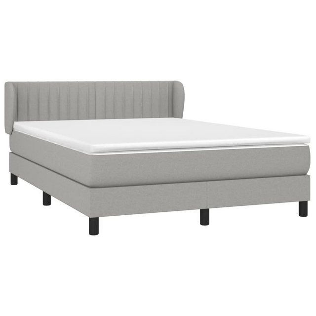 furnicato Bett Boxspringbett mit Matratze Hellgrau 140x190 cm Stoff (1-tlg) günstig online kaufen