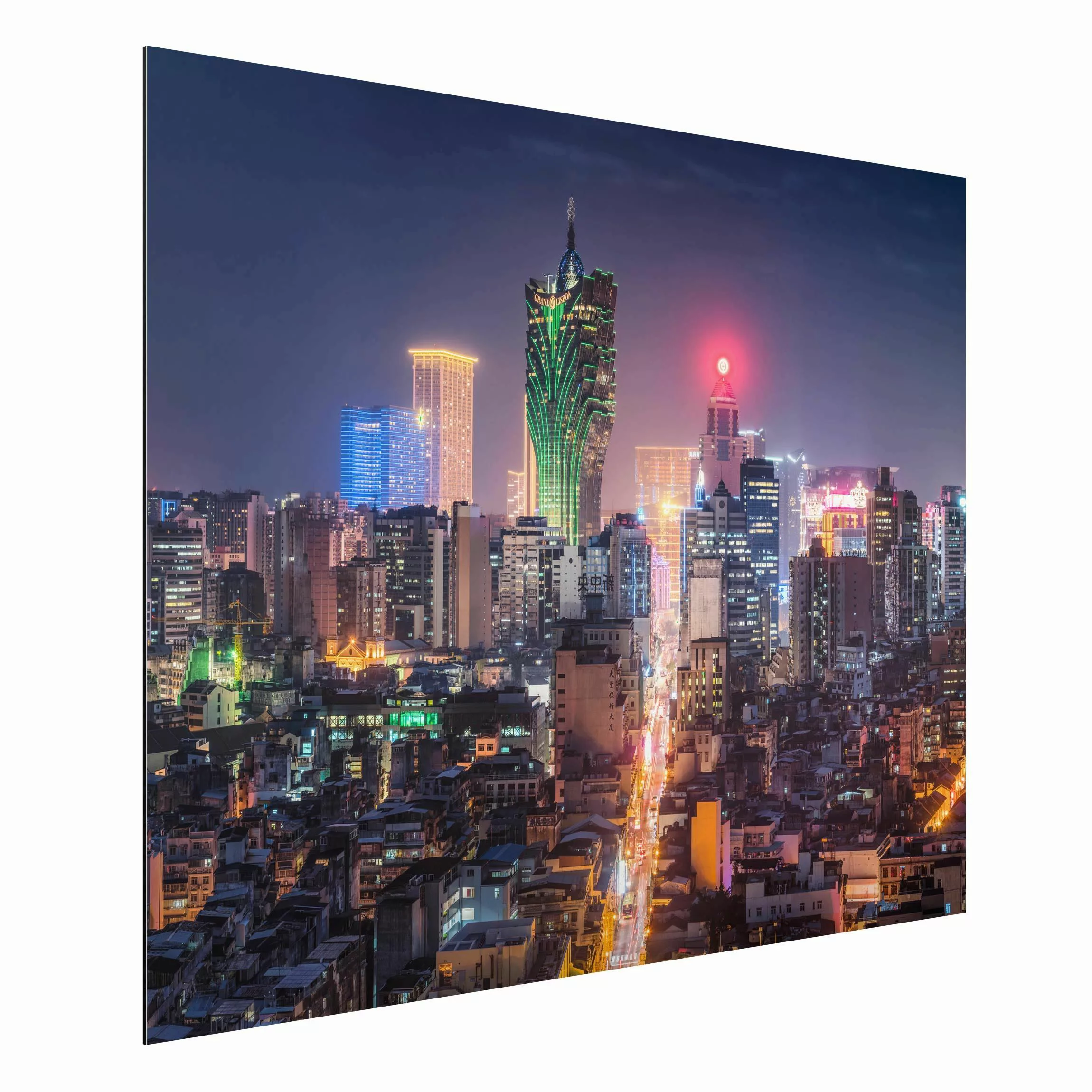 Alu-Dibond Bild Nachtlichter von Macau günstig online kaufen