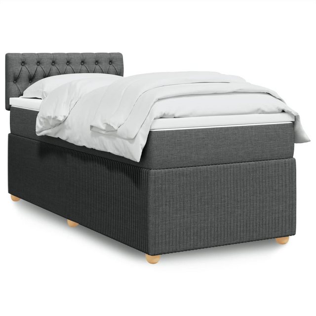 vidaXL Bettgestell Boxspringbett mit Matratze Dunkelgrau 90x200 cm Stoff Be günstig online kaufen