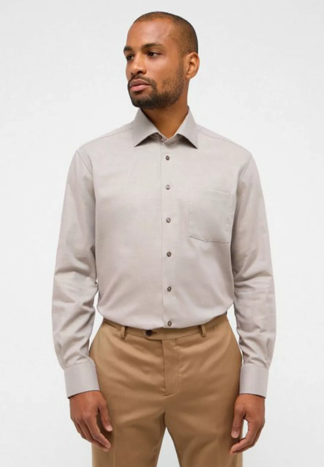 Eterna Langarmhemd - Hemd - modern fit - bügelfrei - ohne Brusttasche günstig online kaufen
