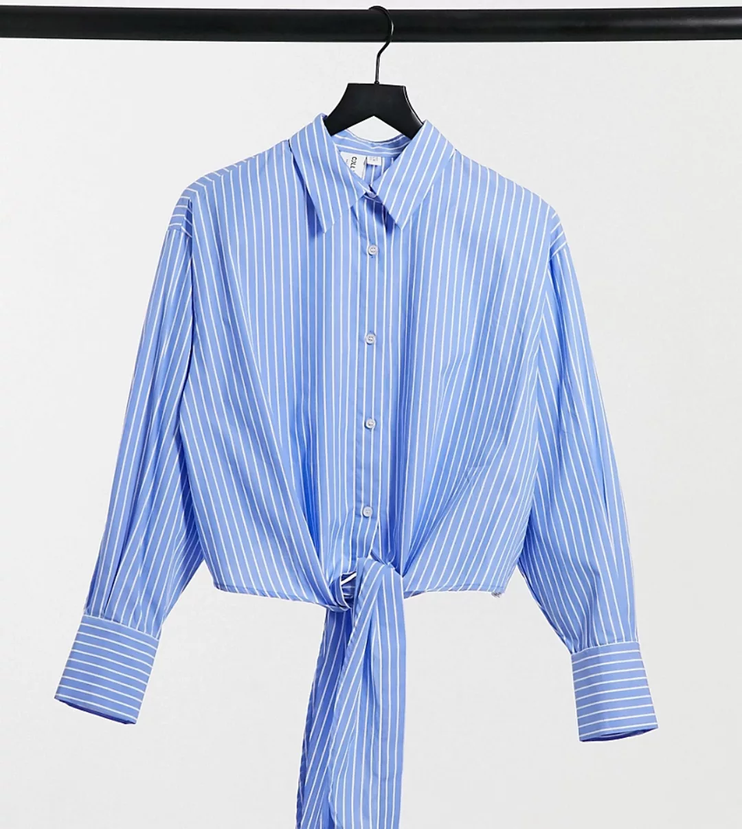 COLLUSION – Kurz geschnittenes Hemd in Blau mit Streifenmuster günstig online kaufen