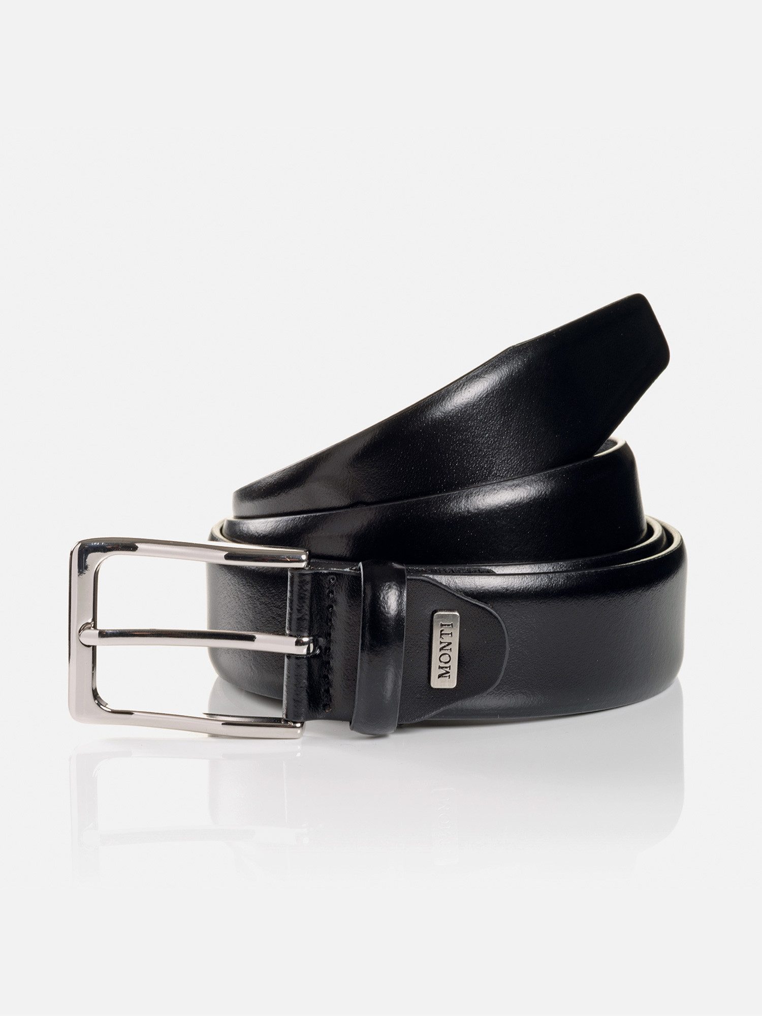 MONTI Ledergürtel REDDING shiny satinierte Dornschließe günstig online kaufen