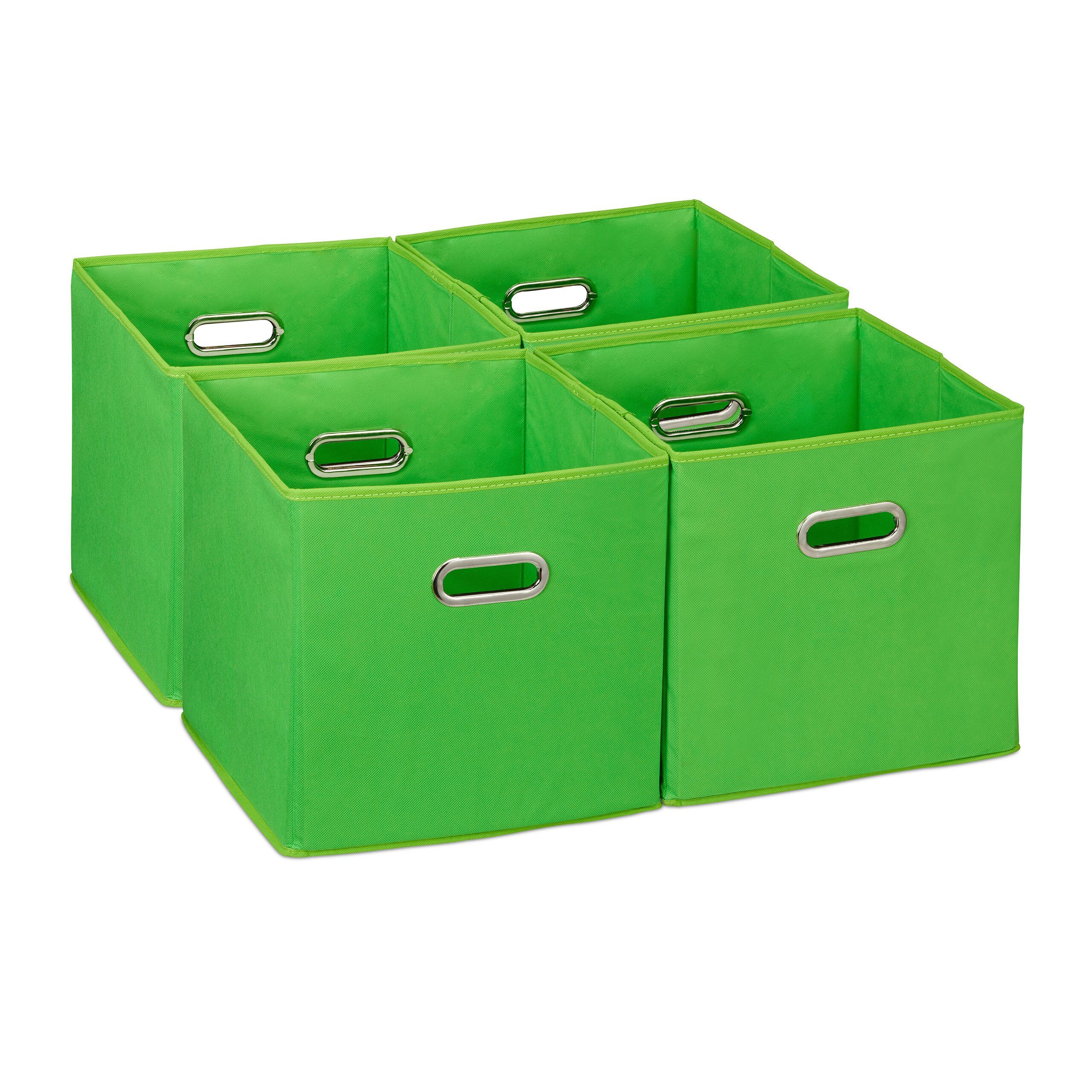 relaxdays Aufbewahrungsbox im 4er Set, Grün günstig online kaufen