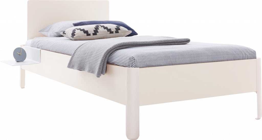 NAIT Einzelbett farbig lackiert 90 x 220cm Mit Kopfteil Offwhite günstig online kaufen