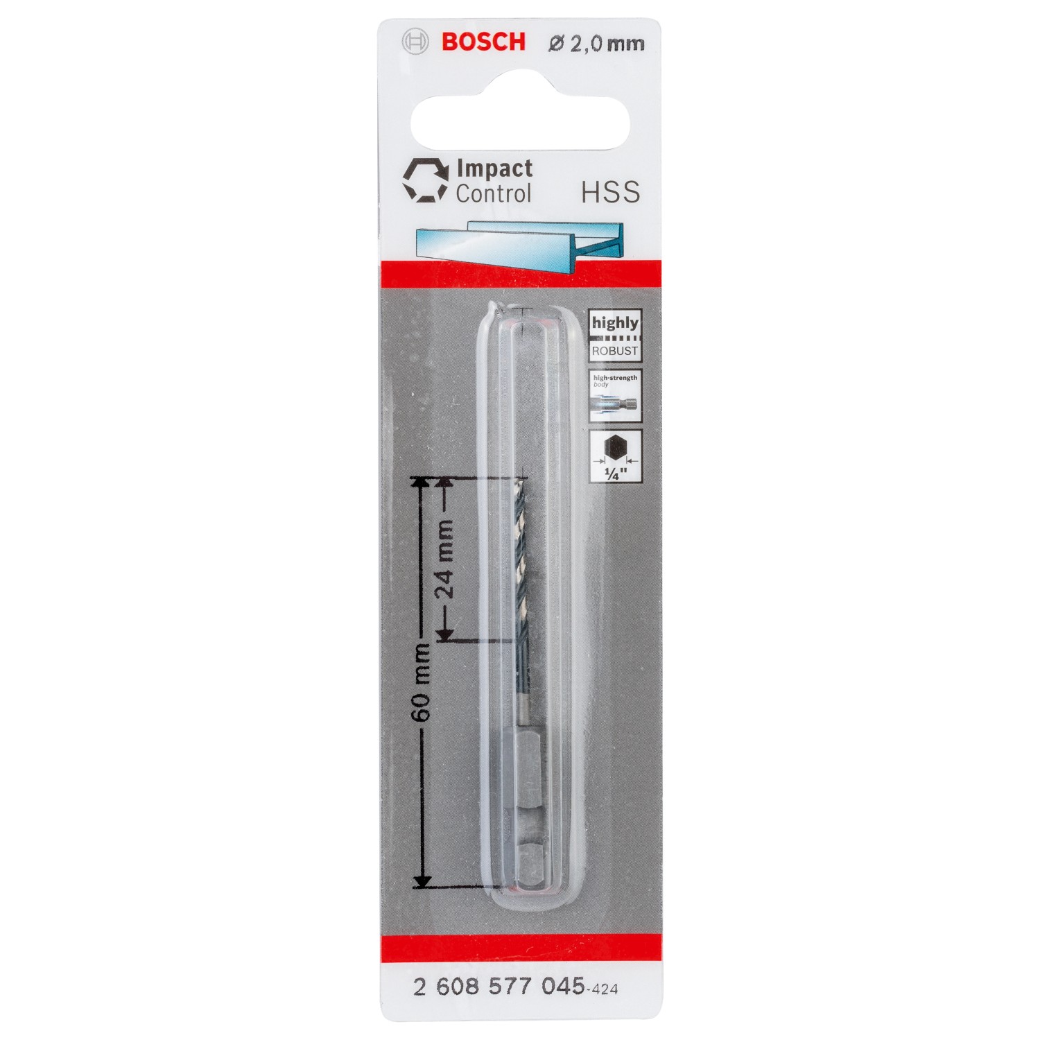 Bosch HSS-Spiralbohrer Impact Control Ø 2 mm x 24 mm x 60 mm günstig online kaufen