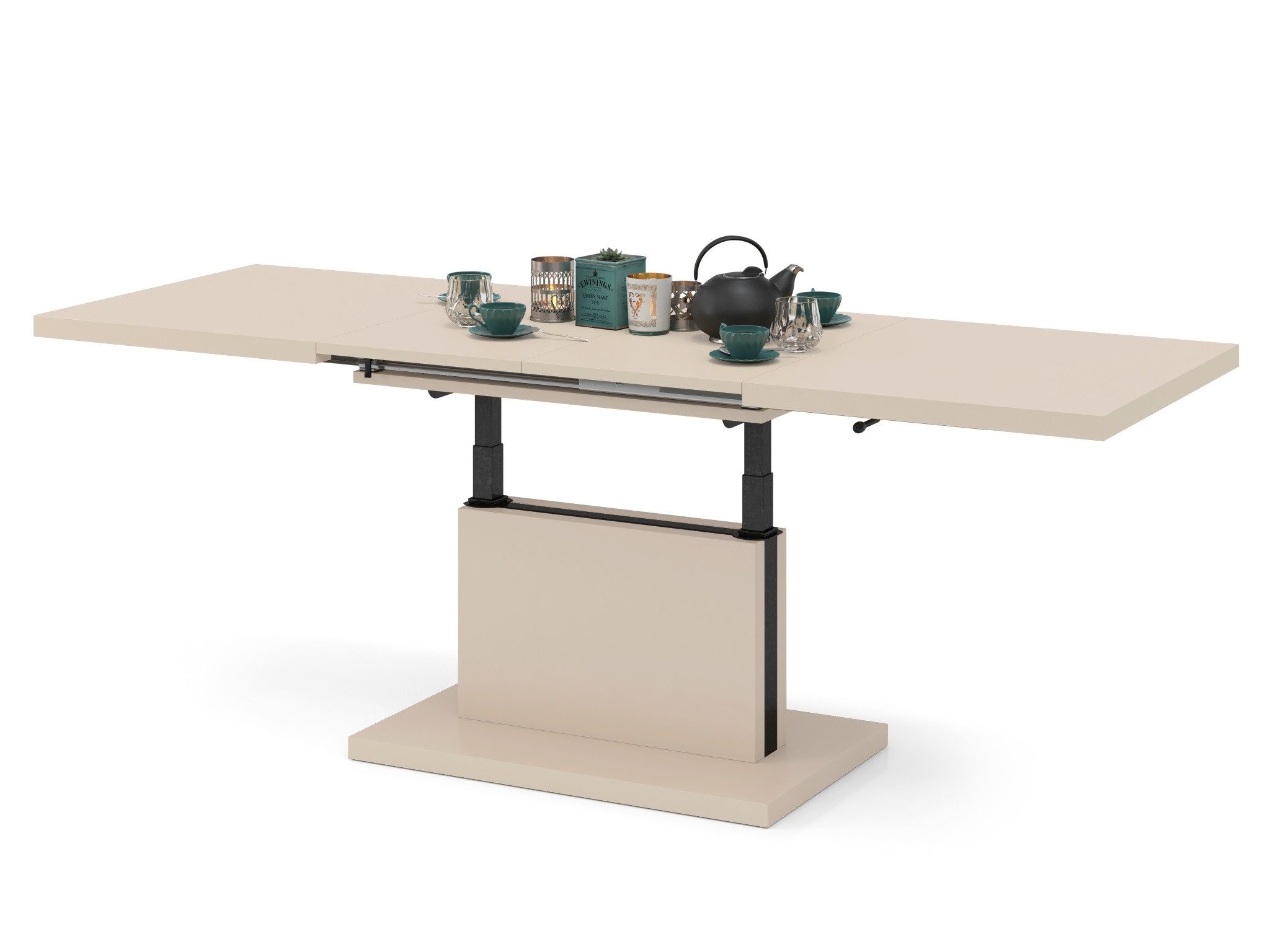 Mazzoni Couchtisch Aston Beige stufenlos höhenverstellbar günstig online kaufen