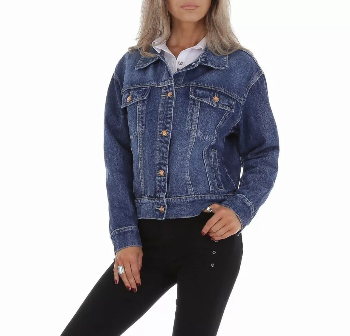 Ital-Design Jeansjacke Damen Freizeit Used-Look Jeansjacke in Blau günstig online kaufen