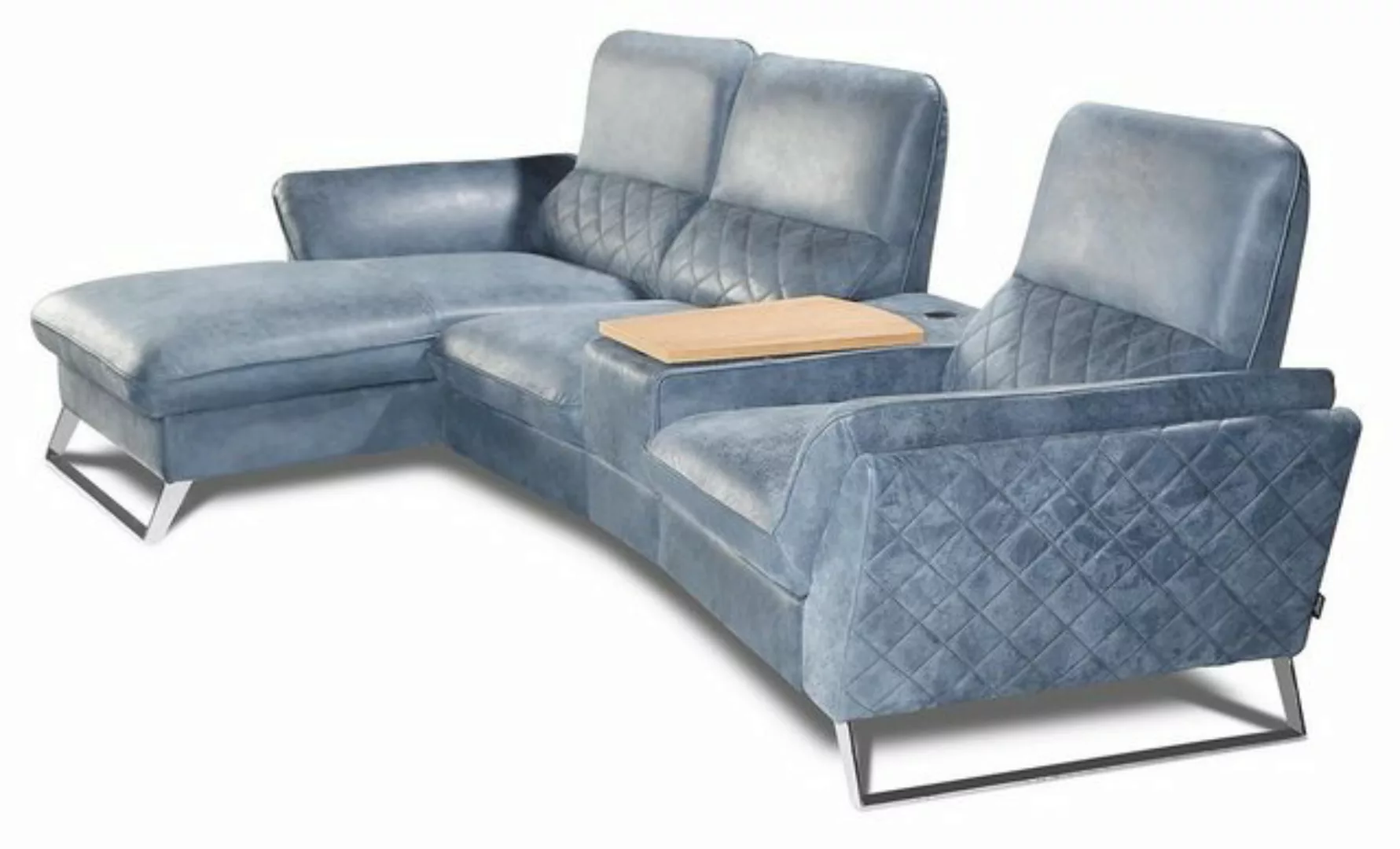 JVmoebel Ecksofa, Heim Kino Sofa Couch Polster Leder Couchen Sofas Eck Garn günstig online kaufen