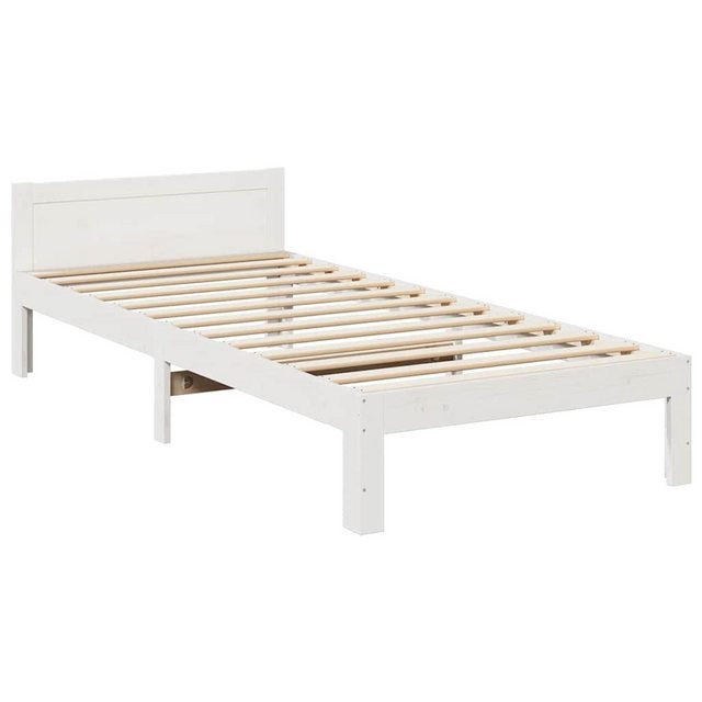 vidaXL Bett Massivholzbett ohne Matratze Weiß 90x200 cm Kiefernholz günstig online kaufen