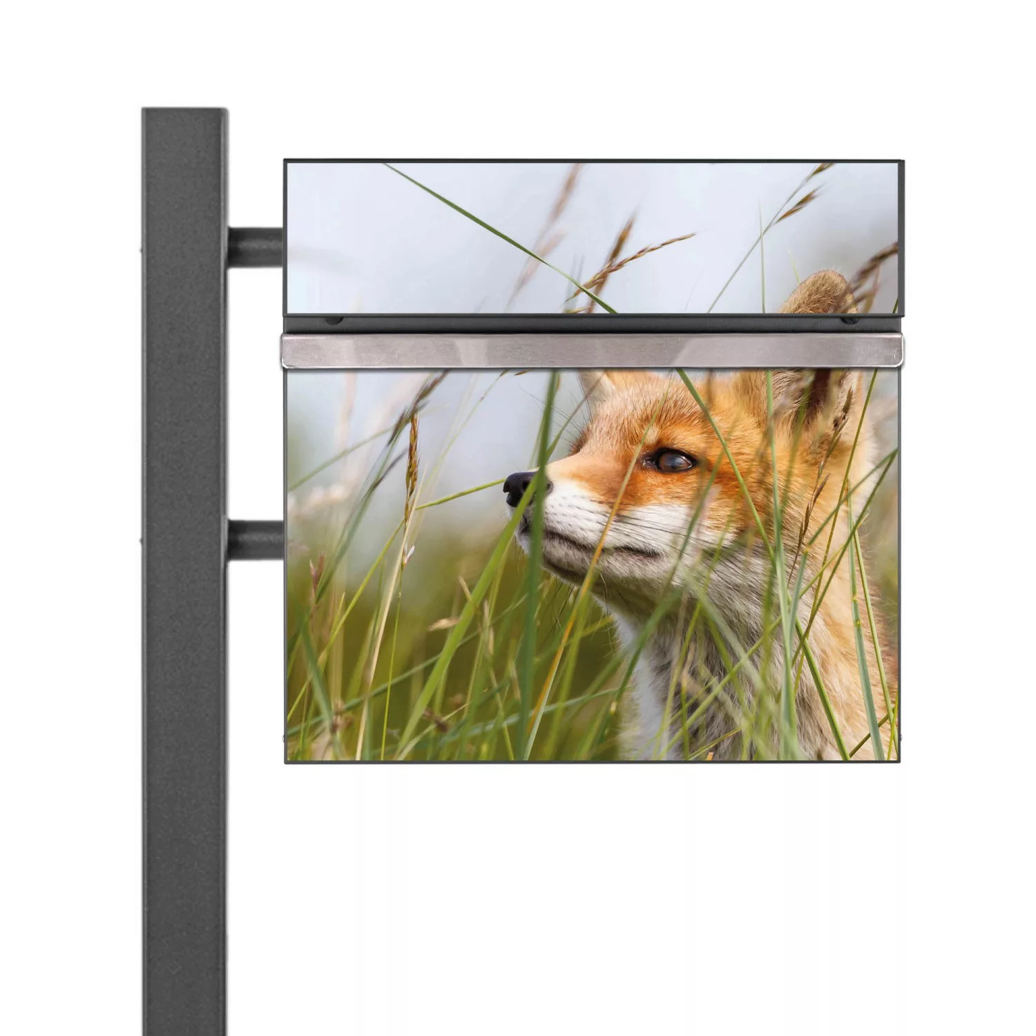 Banjado Standbriefkasten Anthrazit 45x120x16.5cm Groß Inkl. Montagematerial günstig online kaufen