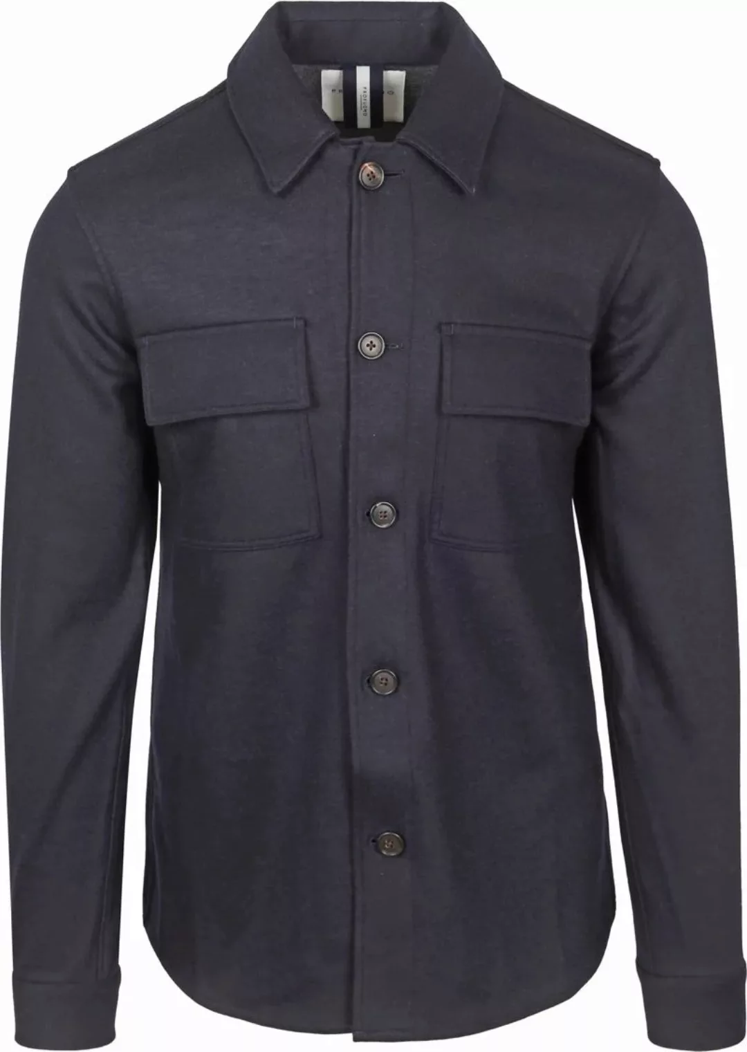 Profuomo Overshirt Knitted Wool Mix Navy - Größe S günstig online kaufen