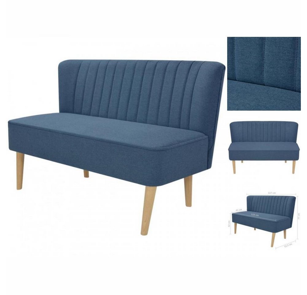 vidaXL Sofa Sofa Stoff 117 x 55,5 x 77 cm Blau günstig online kaufen