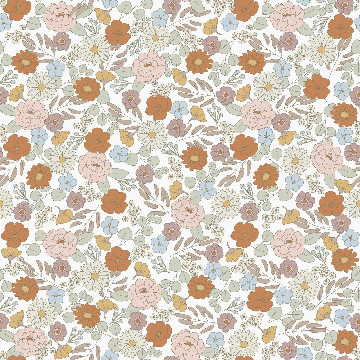 Little Dutch Vliestapete Vintage Little Flowers Rosa-Orange FSC® günstig online kaufen