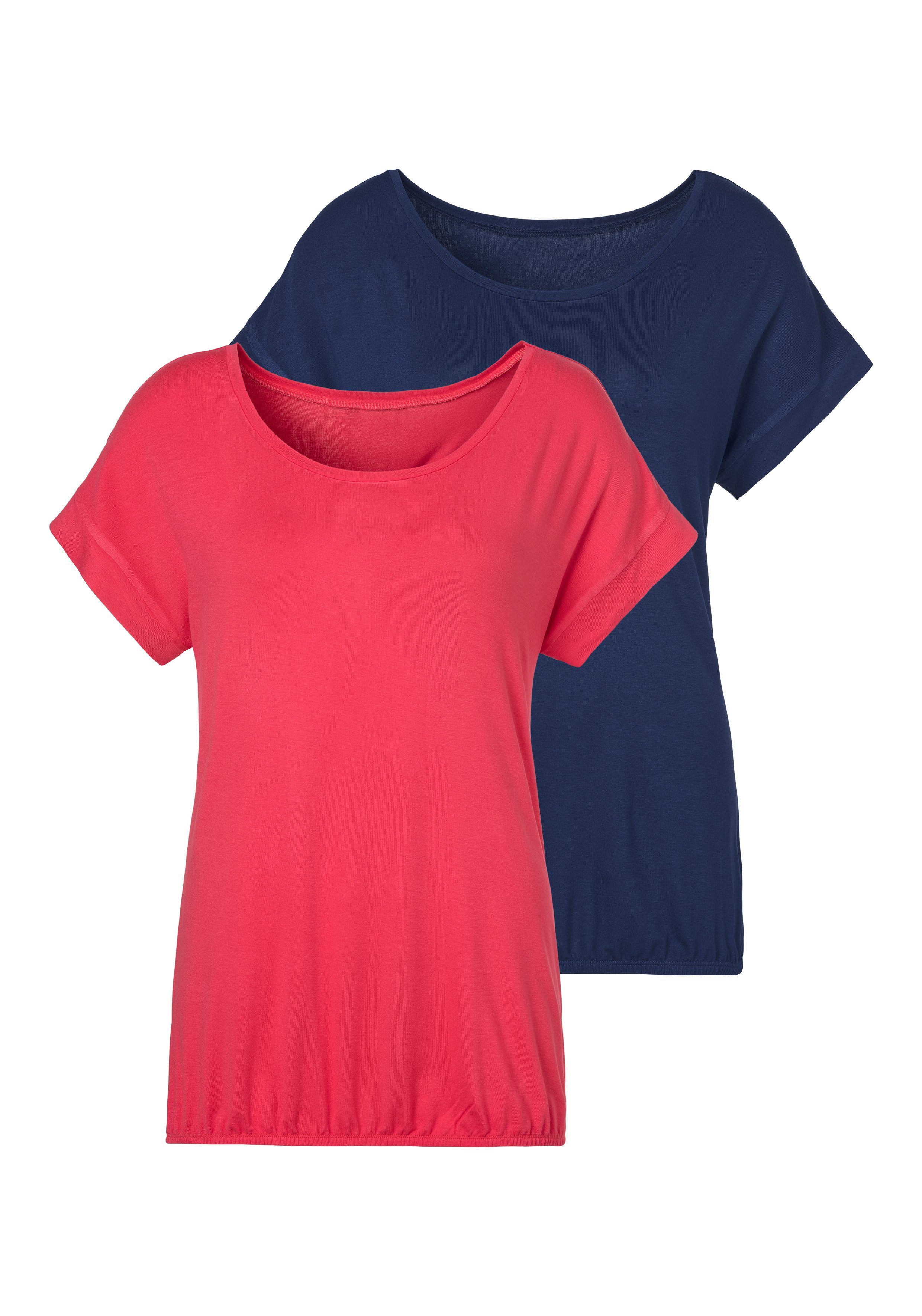Vivance Kurzarmshirt mit Gummizug im Bund günstig online kaufen