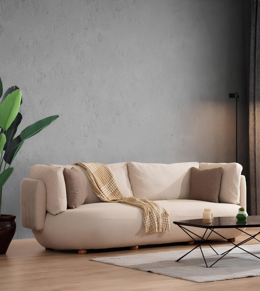 Xlmoebel 3-Sitzer Designer 3-Sitzer Sofa in hellem Beige für die Einrichtun günstig online kaufen