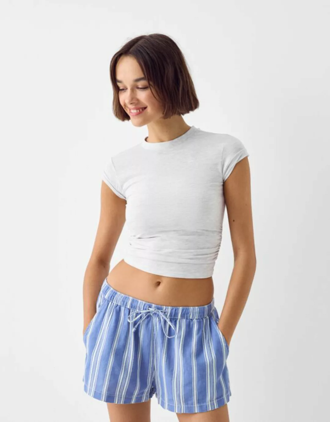 Bershka T-Shirt Damen S Grau günstig online kaufen