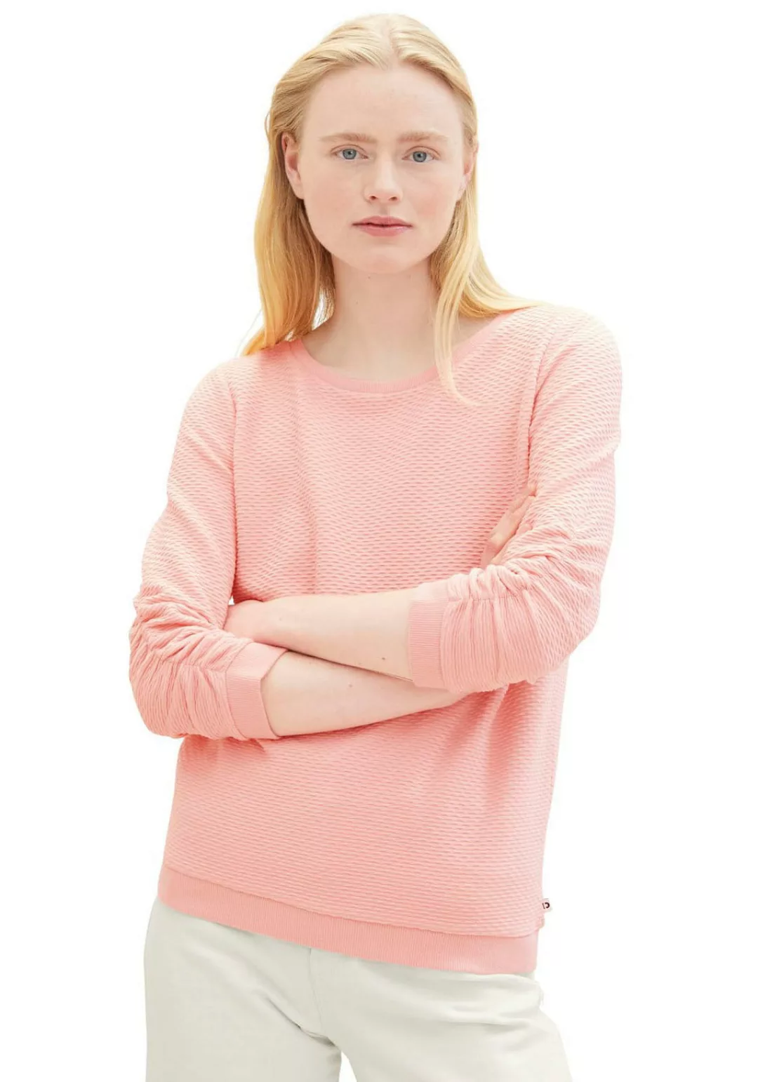 TOM TAILOR Denim Sweatshirt mit besonderer Materialoberfläche günstig online kaufen