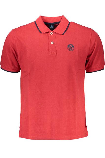 North Sails Poloshirt Herren Kurzarm-Poloshirt in Rot mit Kontrastdetails günstig online kaufen