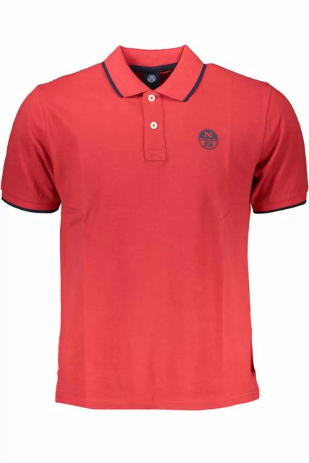 North Sails Poloshirt Herren Kurzarm-Poloshirt in Rot mit Kontrastdetails günstig online kaufen