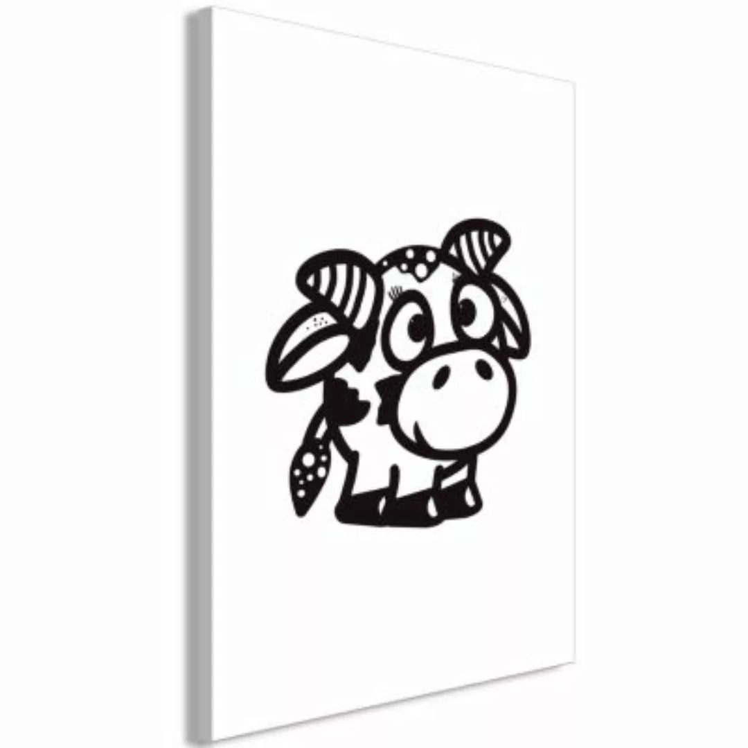 artgeist Wandbild Happy Cow (1 Part) Vertical schwarz/weiß Gr. 40 x 60 günstig online kaufen