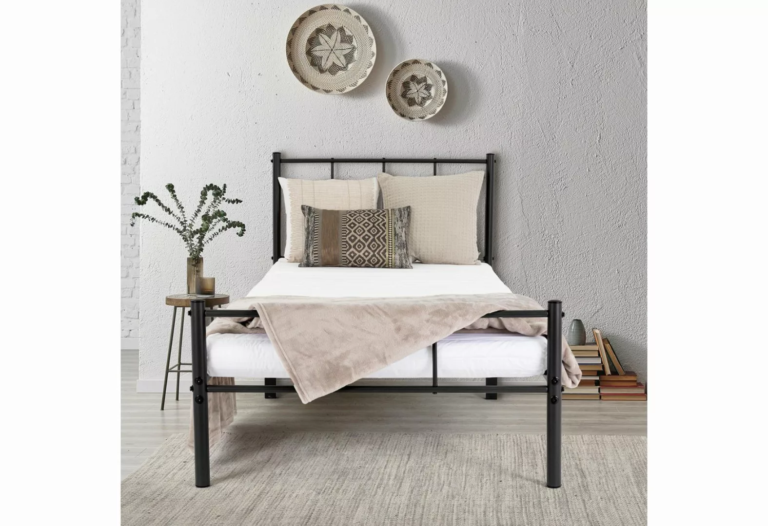 ML-DESIGN Metallbett Bett mit Kopfteil und Lattenrost robust auf Stahlrahme günstig online kaufen