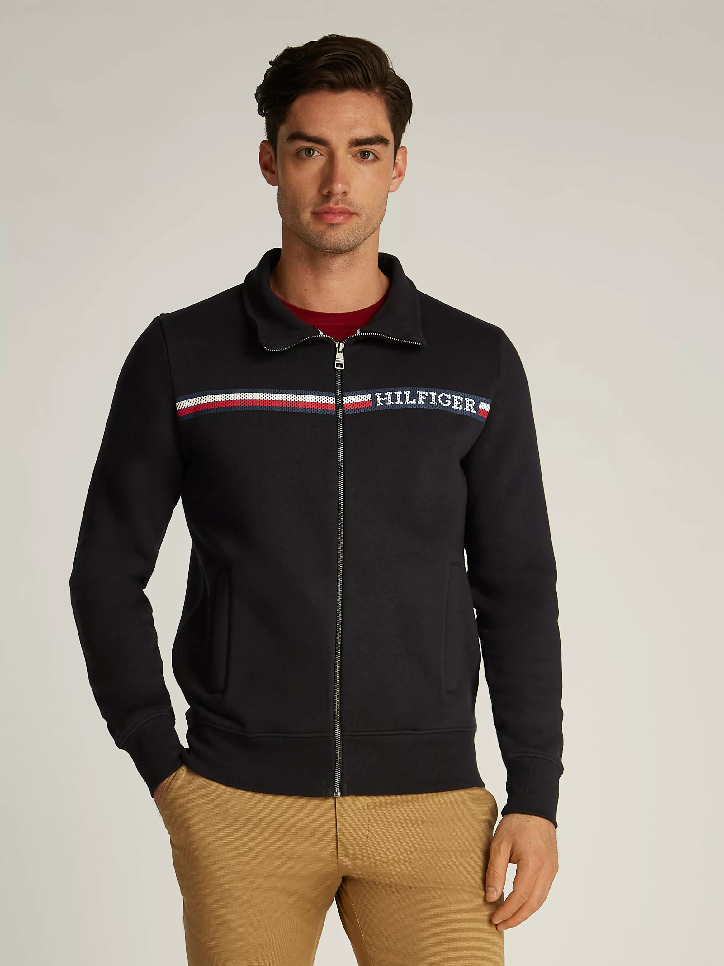 Tommy Hilfiger Sweatjacke "CHEST STRIPE ZIP THROUGH" günstig online kaufen