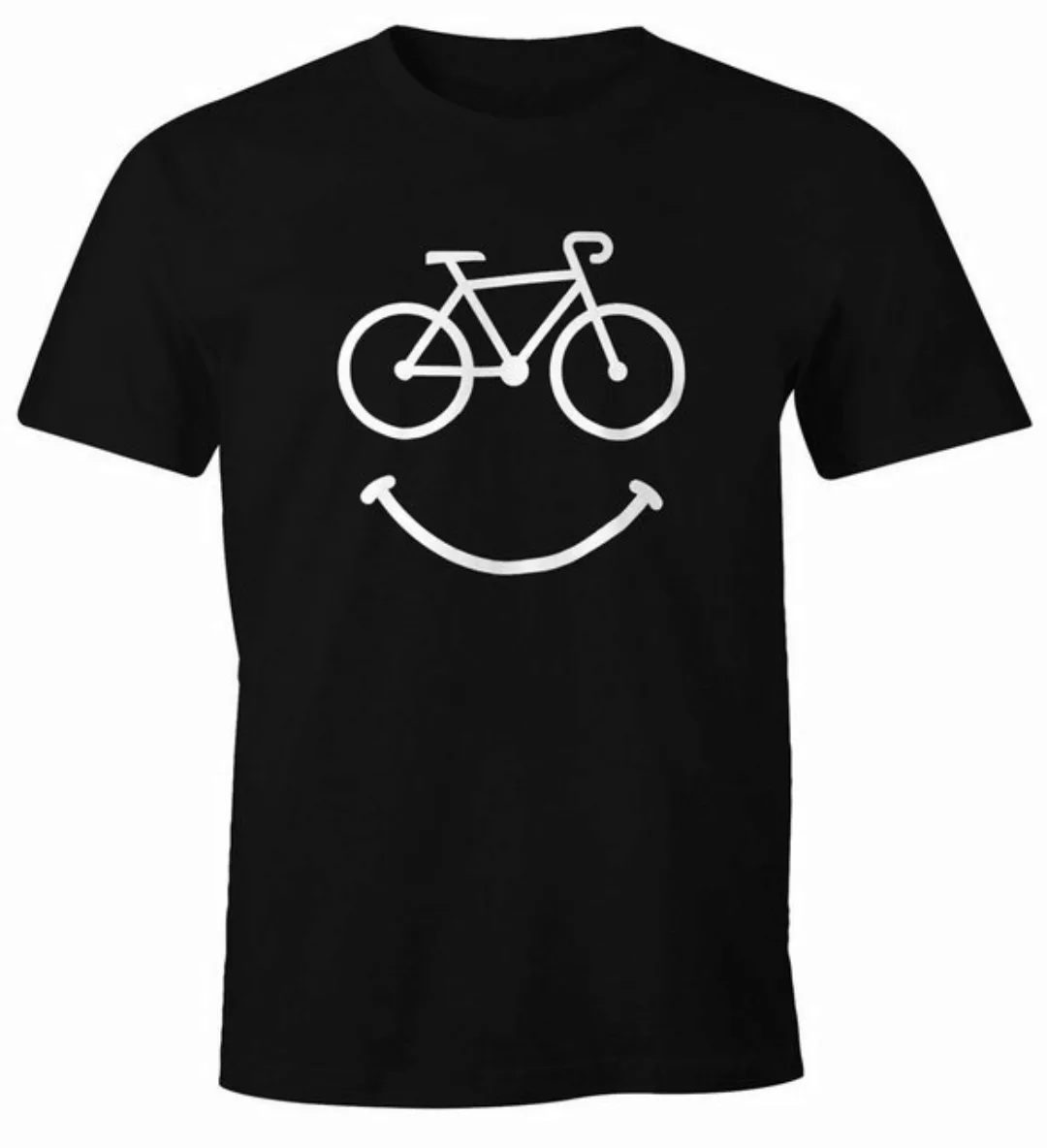 MoonWorks Print-Shirt Fahrrad Herren T-Shirt Smile Happy Bike Radfahren Fun günstig online kaufen