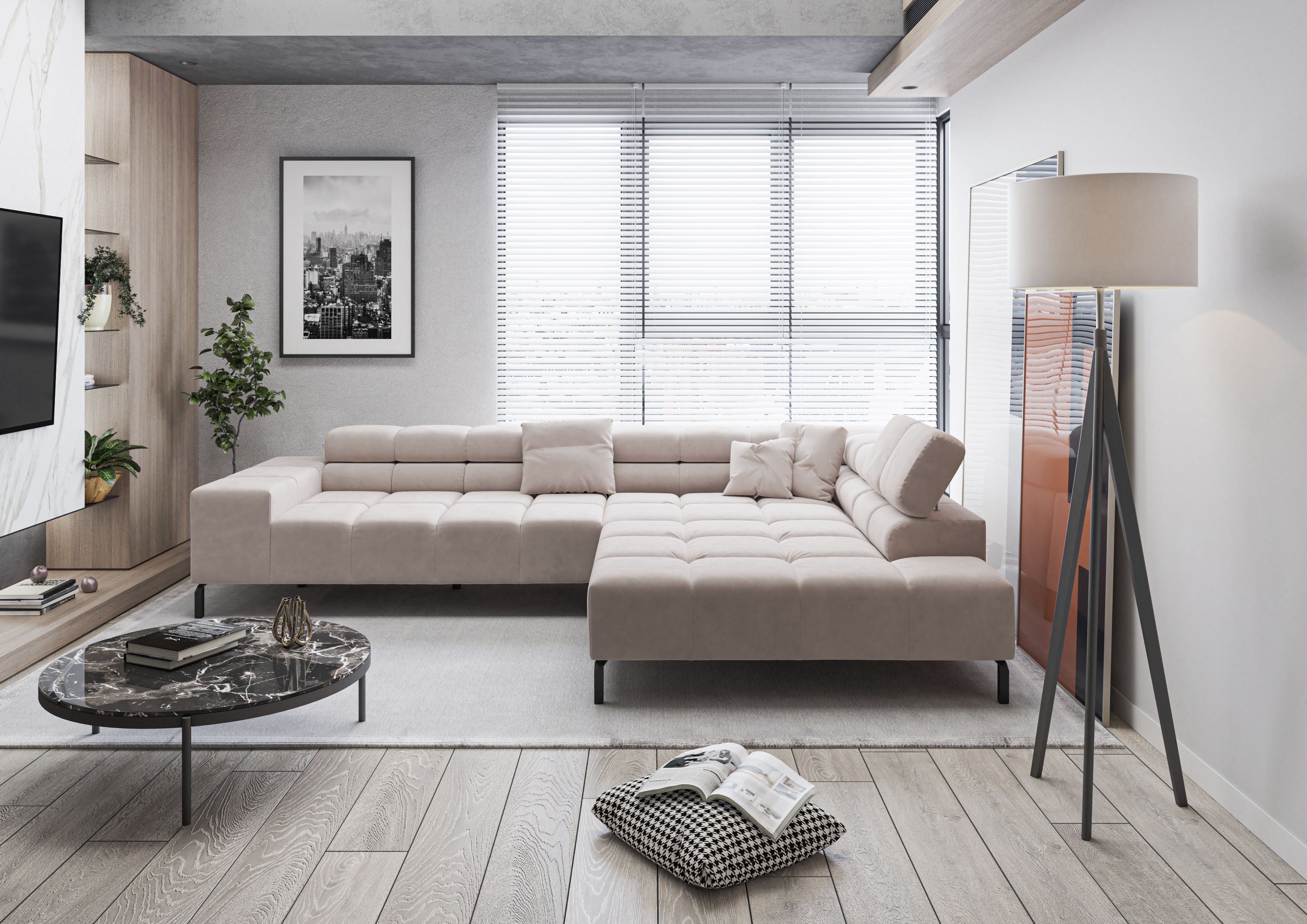 INOSIGN Ecksofa "Ancona New, wahlweise motorische Sitztiefenverstellung, au günstig online kaufen