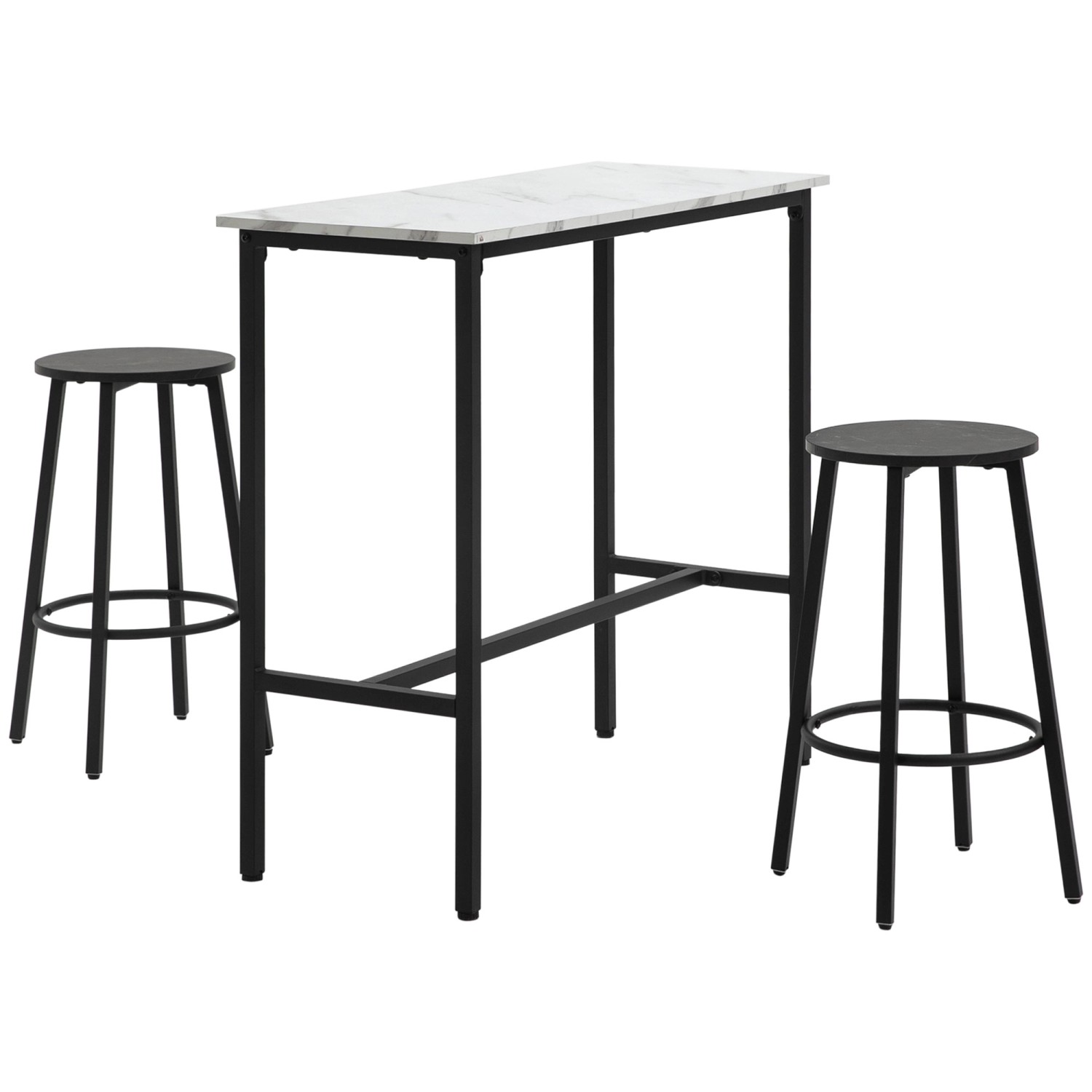 HOMCOM Bargruppe Bartisch mit Barhocker Set, günstig online kaufen