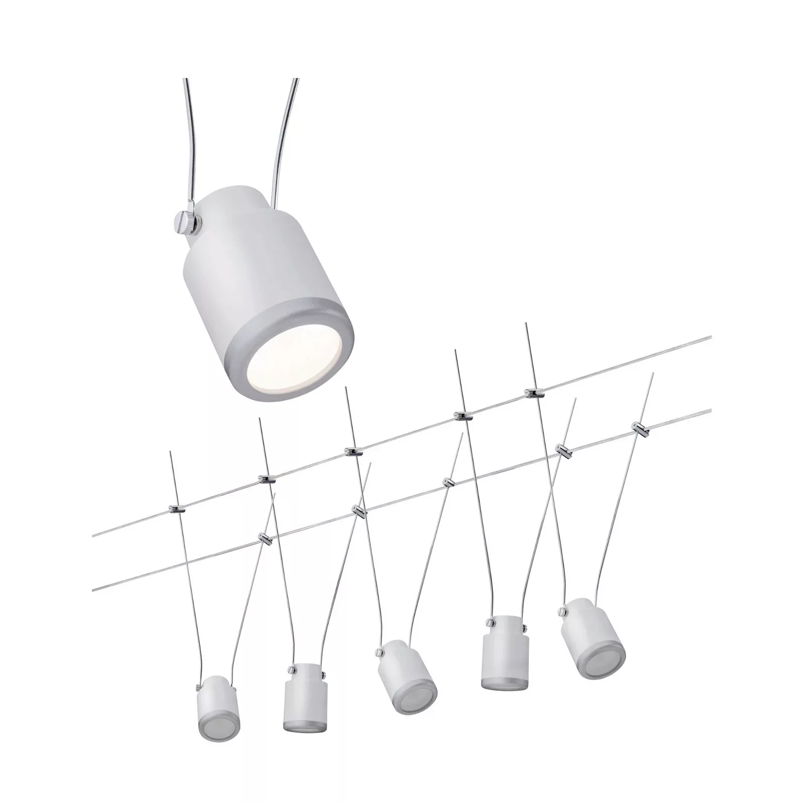 Paulmann "LED Seilsystem TunLED Basisset 5x150lm 5x4W 2700K 230/12V Weiß/Ch günstig online kaufen