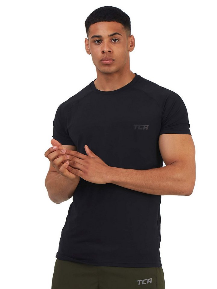 TCA T-Shirt TCA Herren Stamina Laufshirt mit Reißverschlusstasche - Anthraz günstig online kaufen