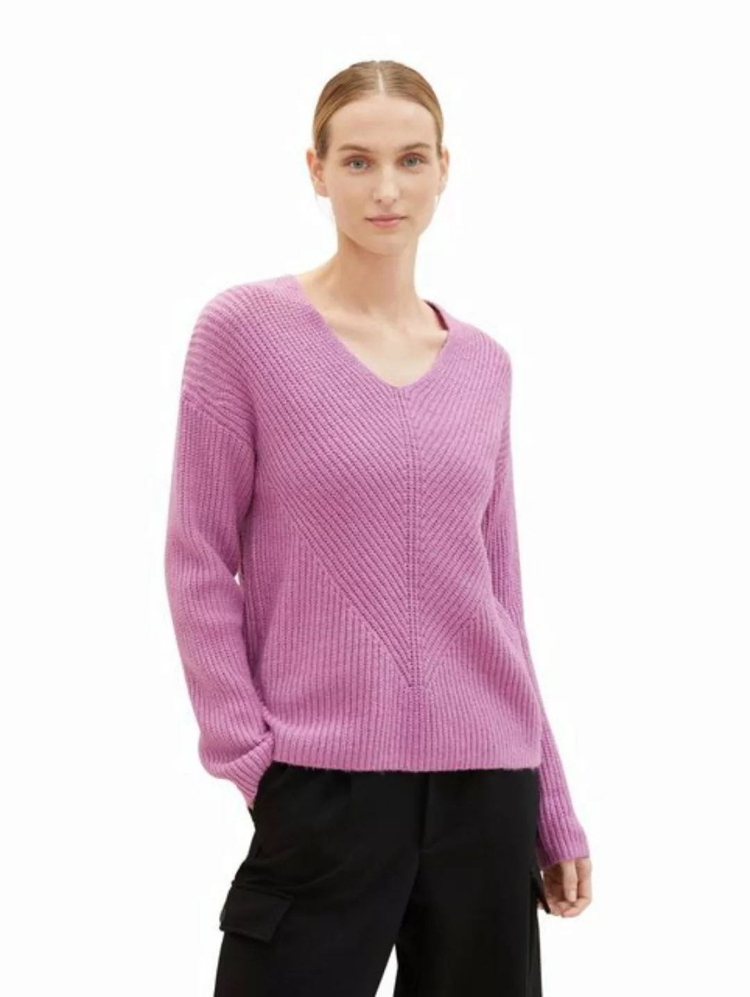 Tom Tailor Damen Pullover KNIT V-NECK - Regular Fit günstig online kaufen