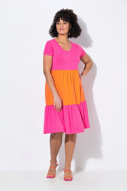 MIAMODA Jerseykleid Jerseykleid bequeme Passform Colorblocking Volants günstig online kaufen