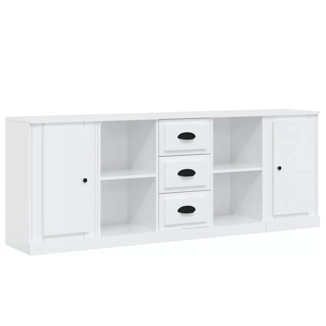 Vidaxl Sideboards 3 Stk. Hochglanz-weiß Holzwerkstoff günstig online kaufen