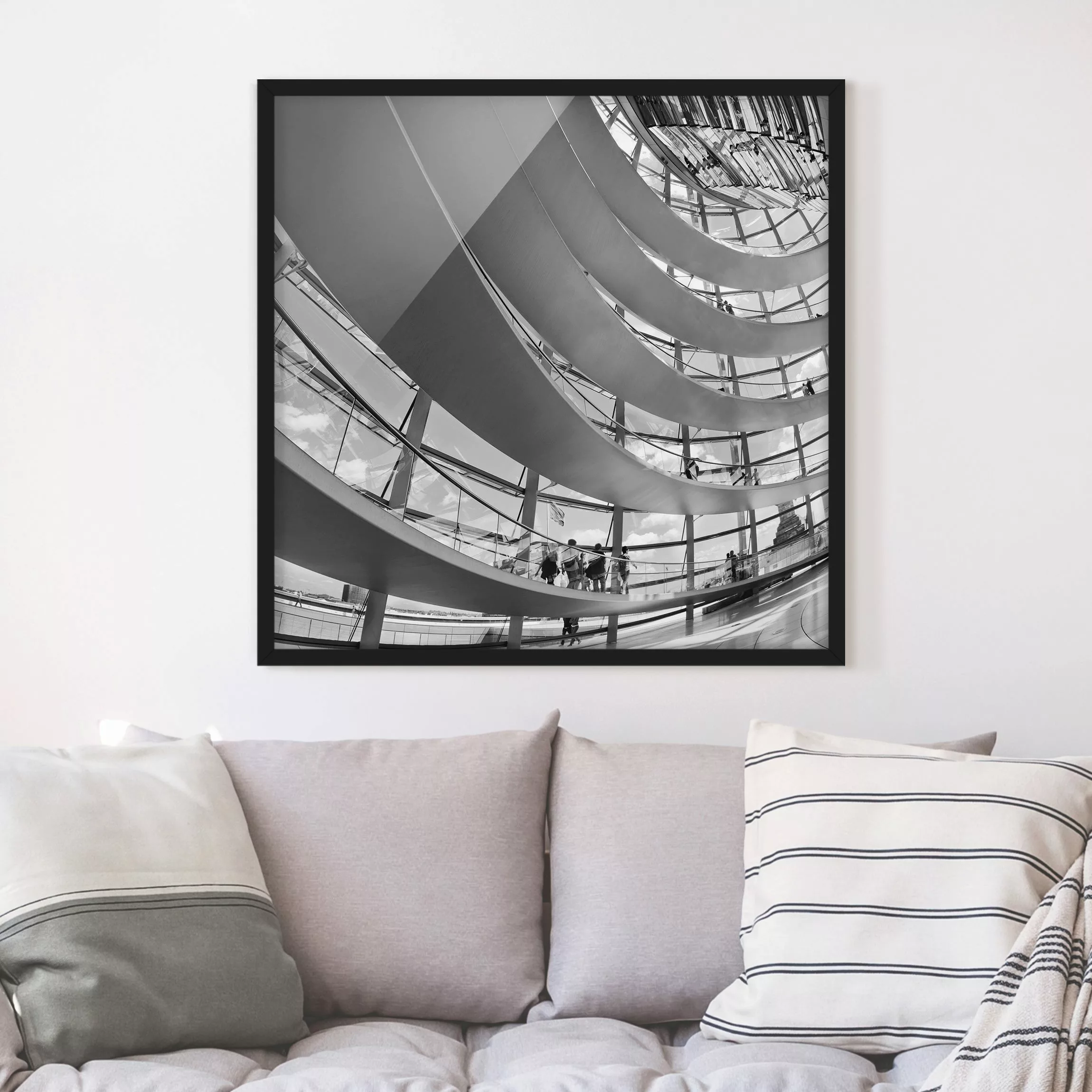 Bild mit Rahmen Architektur & Skyline - Quadrat Im Berliner Reichstag II günstig online kaufen