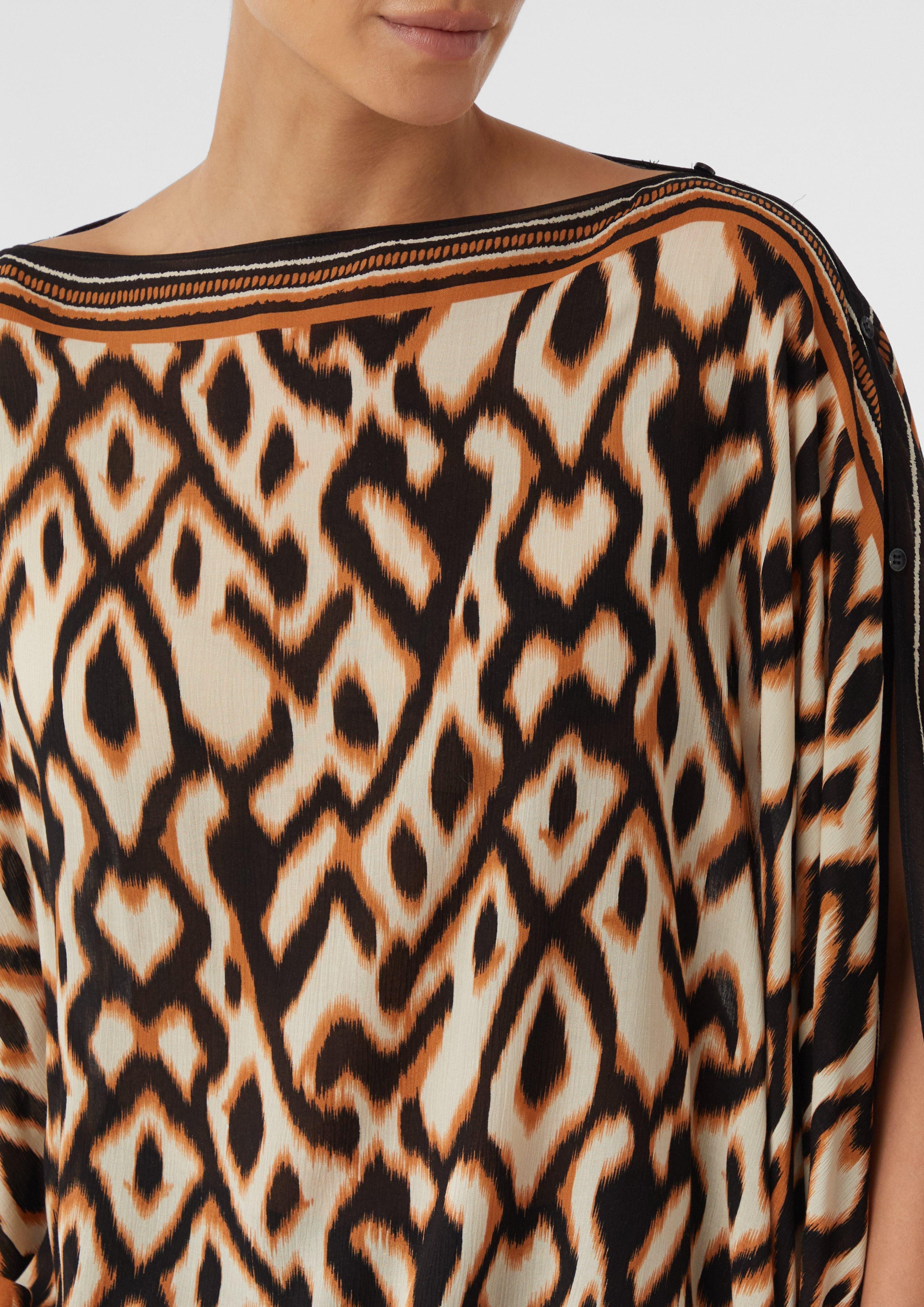 Comma Poncho Chiffon-Poncho mit All-over-Print günstig online kaufen