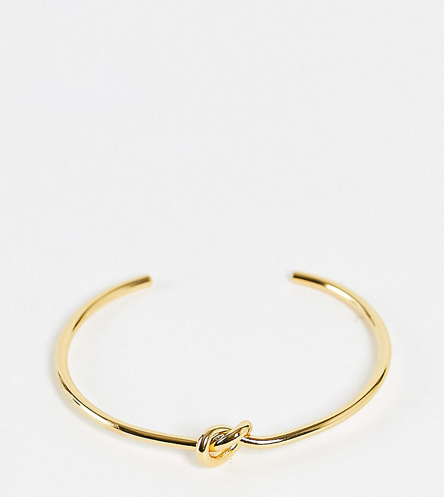 ASOS DESIGN – 14k vergoldeter Armreif mit Knoten-Design-Goldfarben günstig online kaufen