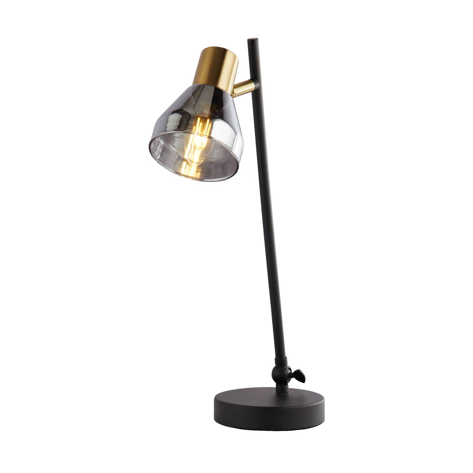 Tischlampe Classy mit Rauchglasschirm günstig online kaufen